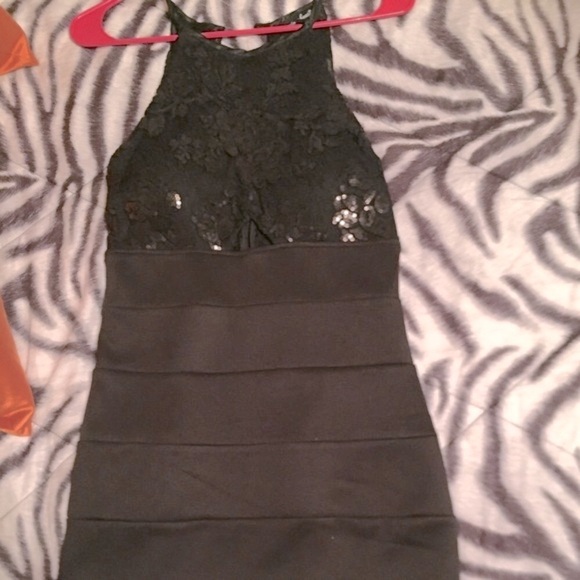 ✅ SEQUIN HEARTS Black sequin dress for homecoming/formal Size 5 Like New - Picture 5 of 6